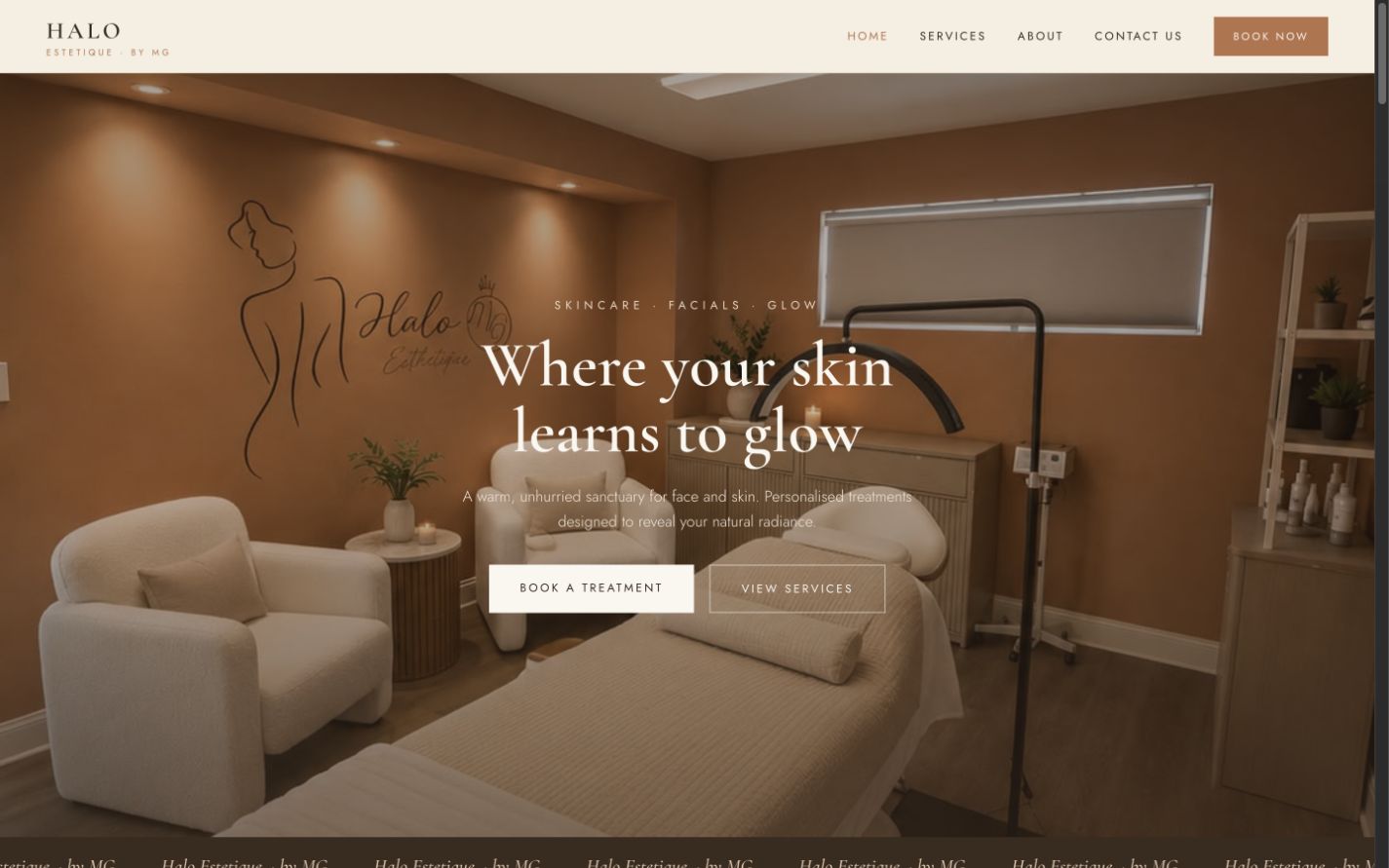 Preview of the Halo Esthétique website