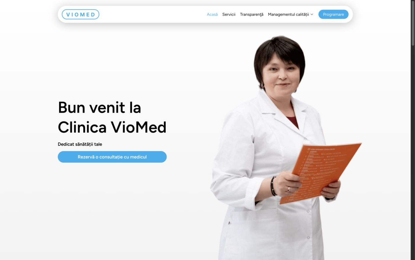 Preview of the Viomed website