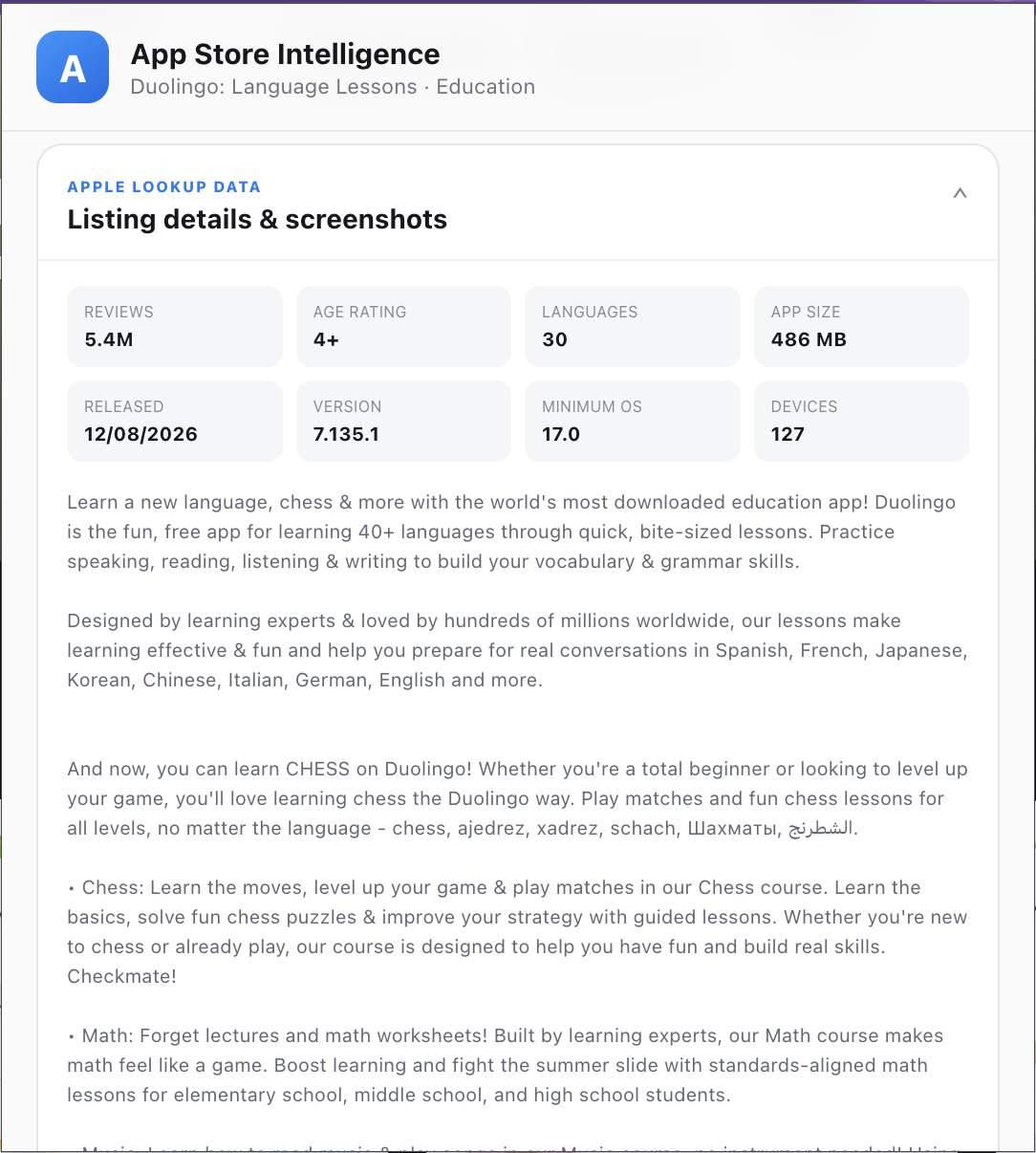 App Store Intelligence screenshot 2